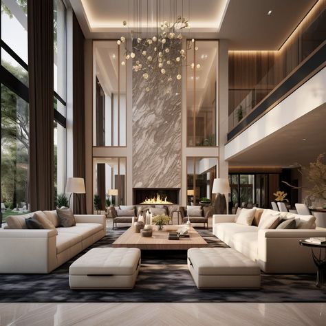 Modern Architecture Living Room, Big Living Room Designs Modern Luxury, Spacious Living Room Designs, Luxury Elegant Living Room, Large Luxury Living Room, Big Living Room Ideas Luxury, Contemporary Luxury Interior Design, Interior Mansion Design, Big House Interior Design