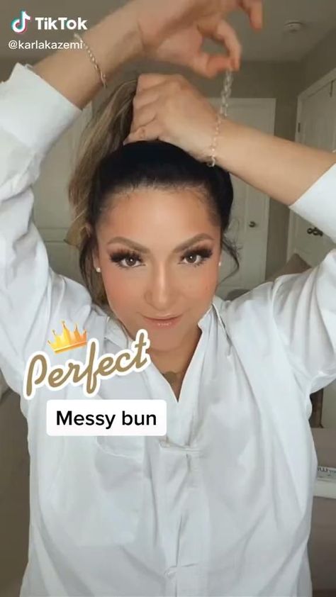 Messy Bun Spiral Hair Tie [Video] | Long hair styles, Hair styles, Hair tutorial Best Buns Hairstyles, Quick Updos For Long Hair For Work, Easy Hair Styles Medium Hair, Summer Updos For Medium Hair, Top Bun Hairstyles, Quick Updos For Long Hair, Blond Makeup, Quick Bun Hairstyles, Messy Bun Hairstyle