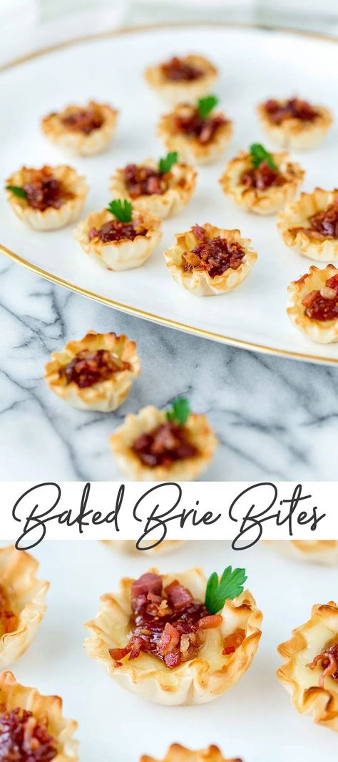 Baked Brie Bites, Fig Appetizer, Prosciutto Appetizer, Easter Food Appetizers, Brie Appetizer, Crispy Prosciutto, Phyllo Cups, Brie Bites, Fig Recipes