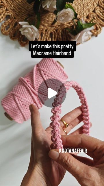 Macrame Hairband Tutorial, Macrame Hair Accessories Tutorials, Hairbands Diy, Macrame Hairband, Macrame Hair Accessories, Hairband Tutorial, Macrame Band, Hairband Diy, Hairband Handmade