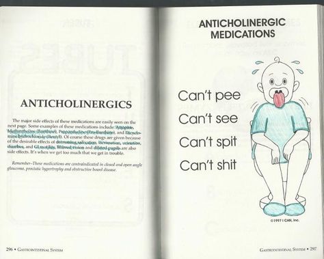 Anticholinergic properties Anticholinergic Mnemonic, Boards Exam, Nursing School Prep, Nerdy Nurse, Np School, Nurse Teaching, Nurse Educator, Pediatric Medicine, Medical Tips