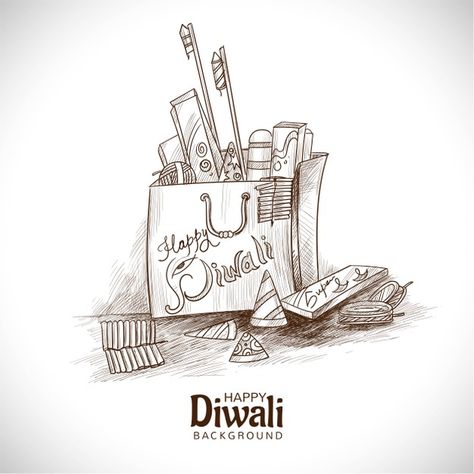 Hand drawn diwali crackers sketch | Free Vector #Freepik #freevector Diwali Crackers Drawing, Diwali Sketch Drawing, Diwali Sketch, Diwali Vector, Diwali Crackers, Diwali Drawing, Mom Drawing, Wallpaper Drawing, Sketch Free