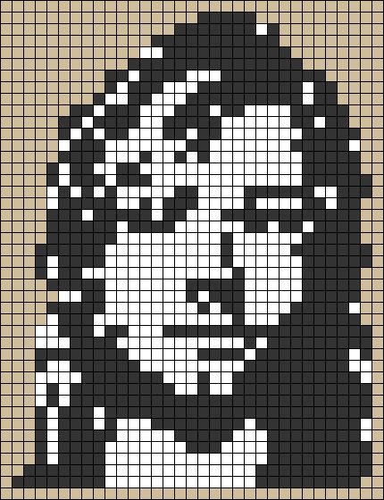 Alpha pattern #99253 | BraceletBook Nirvana Cross Stitch, Nirvana Pixel Grid, Crochet Nirvana, Music Pixel Art, Grille Pixel Art, Character Charts, Doodling Ideas, Kurt Cobain Nirvana, Grid Drawing