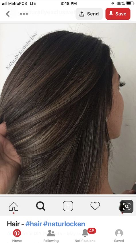 Black Hair Balayage, Brunette Hair With Highlights, Hair Color Light Brown, Brunette Balayage Hair, Brown Hair Balayage, Long Brown Hair, Ombre Hair Color, Brown Hair With Highlights, Hair Color Balayage