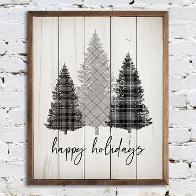 MISTLETOE CAFE | Shop Sales Events Antique Farmhouse Happy Holidays Sign, Trees Wall Art, Unique Farmhouse, Plaid Christmas Tree, Holiday Plaid, Holiday Signs, Comfort And Joy, Antique Farmhouse, Farmhouse Style Decorating