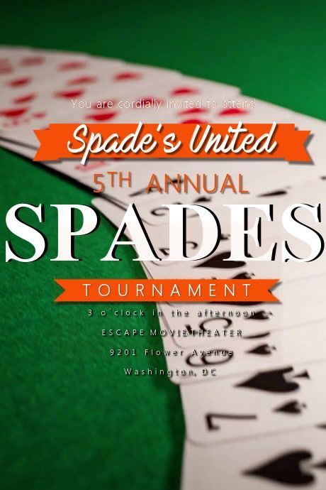 Spades Tournament Spades Tournament, Game Night Parties, Invitation Flyer, Night Party, Party Flyer, Concert Posters, For Your Party, Game Night, Vintage Posters