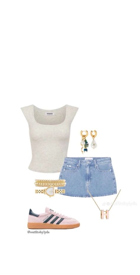 European Summer Outfits Italy, City Outfit Inspo Summer, Cute Summer Outfits Vacation, Cute Outfits With Jean Skirt, Clothes Wishlist Ideas, Cute Outfit With Skirt, Cute Cruise Outfits For Women, Jeans Skirt Outfits, Fancy Summer Outfits