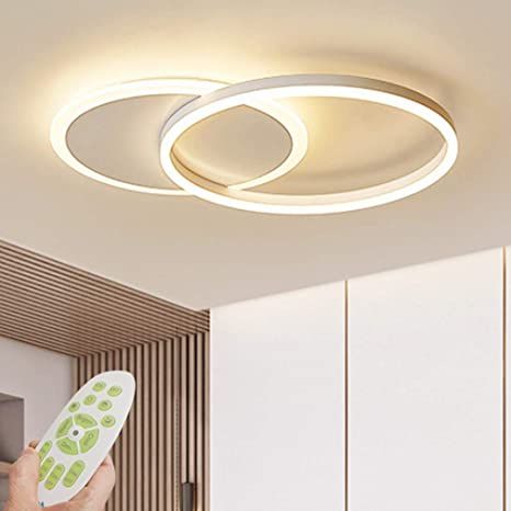 Rings Acrylic Modern Ceiling Light Dimmable LED Ceiling Chandelier with Remote Control Living Room Lamp Dining Table Creative Design Ceiling Lighting for Bedroom Kitchen Island Light (White, 2-Ring) - - Amazon.com Low Ceiling Chandelier, Kitchen Ceiling Design, Dimmable Led Ceiling Lights, New Ceiling Design, Ceiling Lamps Living Room, Ceiling Design Living Room, Bedroom Light Fixtures, Ceiling Design Modern, Modern Led Ceiling Lights