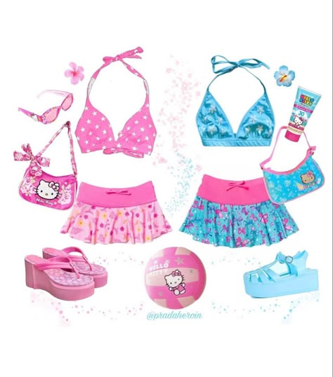 Tropical Core, Key West Kitten, Barbie Summer, Gyaru Fashion, Outfit Collage, 2000s Fashion Outfits, Coconut Girl, Cute Swimsuits, Really Cute Outfits