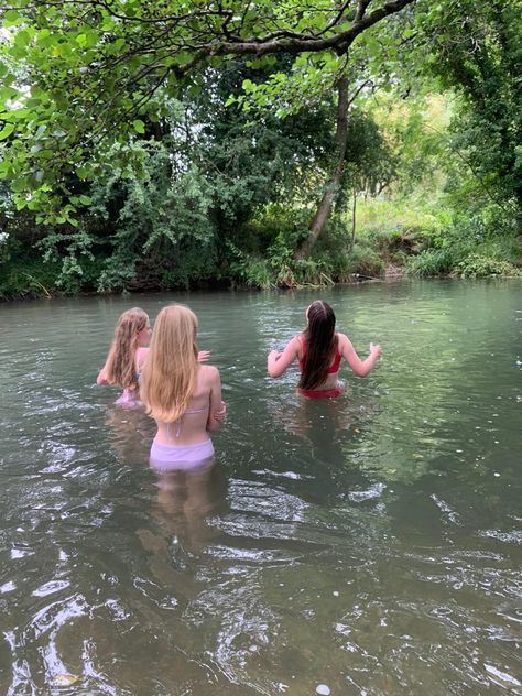 Creek Swimming Aesthetic, Lake Swimming Aesthetic, Spring Break Aesthetic, Swimming Aesthetic, Lake Aesthetic, Lake Swimming, Trending Tiktok, Tiktok Aesthetic, Spring Break Outfit