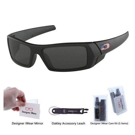 Gascan OO9014 Sunglasses+BUNDLE with Oakley Leash+Designer iWear Mirror Oakley Gascan, Care Kit, Sports Sunglasses, Mens Glasses, Oakley Sunglasses, Matte Black, Mens Sunglasses, Mens Accessories, For Free