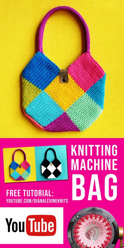 Addi Knitting Machine Stitches, Addi Express Kingsize Patterns, Round Knitting Machine Projects, Addi Egg Knitting Machine Projects, Knitting Machine Bag Pattern, Centro Knitting Machine Patterns, Easy Knitting Machine Projects, Sentro Knitting Machine Blanket Patterns Free, 48 Needle Knitting Machine Projects