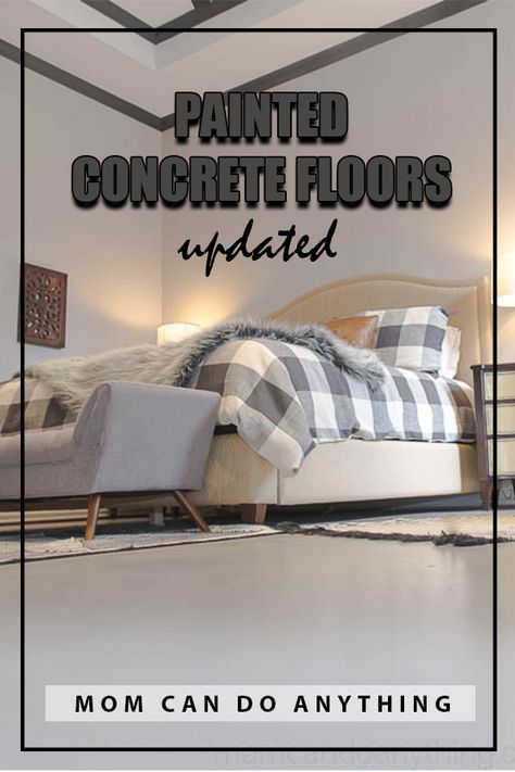 Painted Concrete Bedroom Floor, Stained Concrete Floors Bedroom, Painted Concrete Floors Bedroom, Concrete Floor Bedroom Ideas, Paint Cement Floor Indoor, Painting Concrete Floors Indoor, Concrete Bedroom Floor, Painting Indoor Concrete Floors, Indoor Concrete Floors