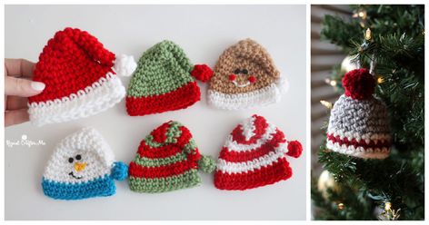 Santa Hat Pattern, Beanie Pattern Free, Crochet Beanie Pattern Free, Christmas Tree Hat, Easy Holidays Crafts, Holiday Hats, Crochet Beanie Pattern, Holiday Craft, Beanie Pattern