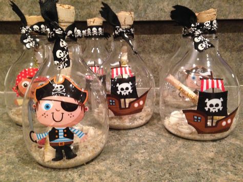 Pirate Gift Bags, Pirate Message In A Bottle, Pirate Bottle, Pirate Christmas, Pirate Stickers, Pirate Favors, Pirate Party Favors, Pirate Coins, Pirate Party Dig For Treasure