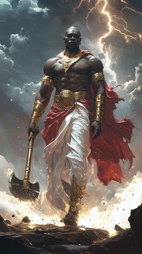 Black Greek Gods, Nephalem Character Design, African Sci Fi, Black Royalty Aesthetic, African Fantasy Art, Afro Surrealism, Egyptian Warrior, African Superhero, Orishas Yoruba