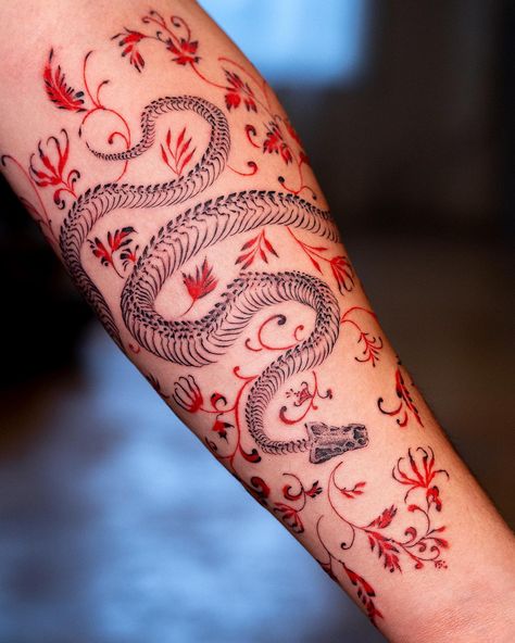 Oozy (@oozy_tattoo) • Instagram photos and videos Ornamental Arm Tattoo, Oozy Tattoo, Porcelain Tattoo, Tattoo Fire, X Tattoos, Body Markings, Cute Tattoo Designs, Tattoos 2023, Red Dragon Tattoo