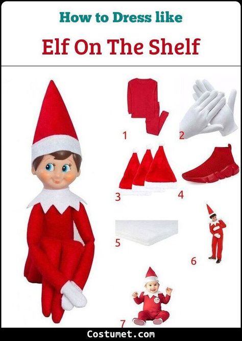 Elf on the Shelf Costume for Cosplay & Halloween 2022 Elf On The Shelf Costume, Red Pajamas, Christmas Traditions Family, Elf Clothes, Halloween 2022, Christmas Costume, Elf Hat, Cosplay Halloween, Red Sneakers