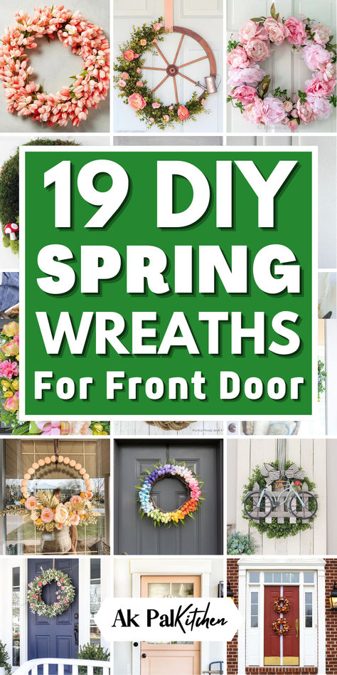 Welcome the season of renewal with a charming Spring wreath for front door. Get crafty with engaging DIY Spring wreath projects, perfect for both adults. From Easter wreaths to rustic spring wreaths, including Easter egg wreaths, bunny wreaths, spring wood beaded wreaths, floral wreaths and enchanting tulip wreaths. Elevate your door's appearance with inviting spring door decor, and extend the charm to your outdoor spaces with enchanting spring outdoor decor. Easter Florals Diy, Diy Spring Decorations, Spring Wreaths For Front Door Diy, Spring Wreath Ideas, Wreath Decorating Ideas, Wreaths Burlap, Spring Table Centerpieces, Spring Front Porch Decor, Spring Outdoor Decor