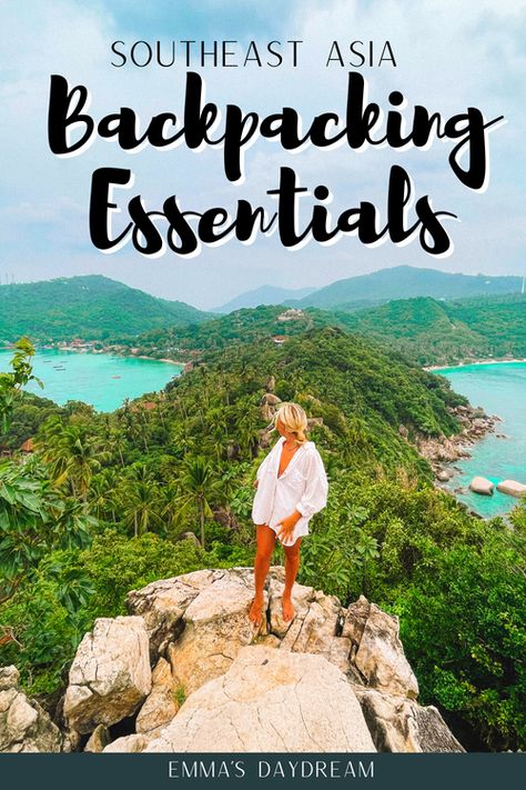 Backpacking Asia Essentials Backpack Southeast Asia, Southeast Asia Backpacking, Southeast Asia Packing, Asia Packing List, Backpacking Outfits, South East Asia Backpacking, Backpacking Essentials, Gap Year Travel, Thailand Backpacking