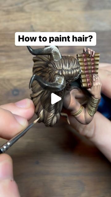 Miniature Painting Tips, Warhammer Painting Tutorial, Warhammer 40k Miniatures Tutorials How To Paint, Warhammer Figure Painting, Strands Of Hair, Painting Hair, Tainted Grail Miniatures, Dnd Diy, Minas Tirith