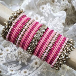 Bangles | Velvet Bangles, Pink Bangles, Polki Bangles, Indian Jewelry Earrings, Perhiasan India, Indian Bridal Jewelry Sets, Antique Jewellery Designs, Fancy Jewellery Designs, Vibrant Style