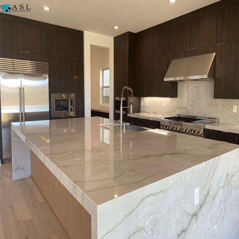 White Kitchen Islands, White Macaubas Quartzite Kitchen, White Quartzite Kitchen, Quartzite Kitchen Island, Mont Blanc Quartzite, Quartzite Countertops Kitchen, Quartzite Kitchen Countertops, Quartzite Kitchen, White Quartzite Countertops