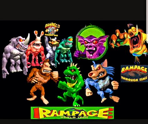 Rampage Total Destruction, Arcade Core, Rampage Game, Silverback Gorilla, Childhood Games, Twisted Metal, Retro Video, Retro Video Games, Video Game Characters