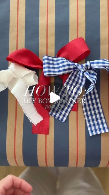 House of Turnberry on Instagram: "Say hello to my latest obsession—   The BOW garland! I cannot get enough of this. I made one for myself & thought, who would I be to gate keep!   So we created the Bow Banner DIY Kit! Here is what it includes!  ❤️3x red faux silk ribbon 🤍3x white fringe ribbon,  💙3x blue gingham ribbon ✨Each piece is 30” length and 1.5” width  Simply tie each piece into bow! Then with the micro stitch tool, stitch them together. No glue, no mess, and you can customize your length for the area you want to use it! 🎀What other color schemes do you want to see for this kit… I’m already imagining for other holidays! 🎀  Comment BOW BANNER for a link to everything! 🔗🔗🔗  #diy #bows #homedecor #homedecoration #homedecorideas #americanadecor #patrioticdecor #homesweethome #so Bow Garland Diy, Micro Stitch, Bow Banner, Bow Garland, Banner Diy, Latest Obsession, How To Tie Ribbon, Ribbon Garland, Ra Ideas