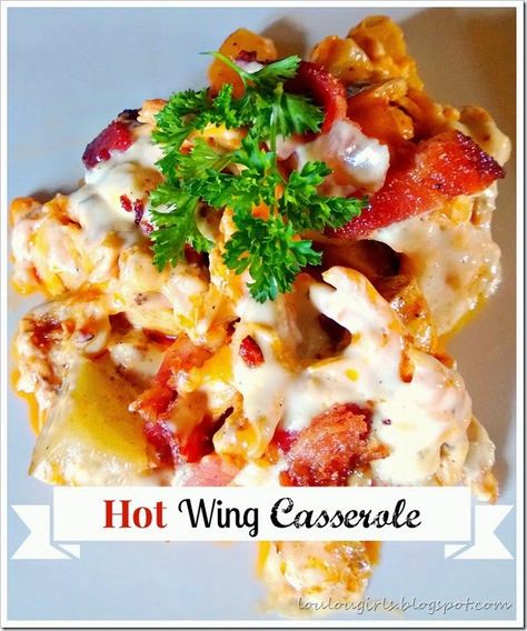 Hot Wing Chicken Casserole Chicken Pillows Recipe, Chicken Wing, Hot Wings, Chicken Main Dishes, Lou Lou, Chicken Casserole, Main Meals, Main Dish Recipes, I Love Food