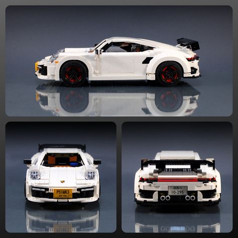 Porche Car, Lego Porsche, Instructions Lego, Porsche Gt3, Turbo S, Opening Doors, Lego Models, Classic Sports Cars, Lego Cars