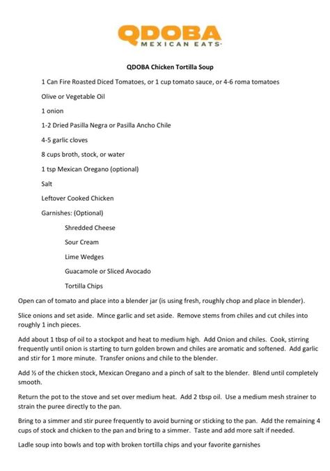 Screenshot of Qdoba’s tortilla soup recipe from Reddit Qdoba Soup Recipe, Copycat Qdoba Tortilla Soup, Qdoba Tortilla Soup Recipe, Qdoba Tortilla Soup, Avocado Tortilla, Chicken Tortilla Soup Recipe, Italian Wedding Soup Recipe, Comfort Soup Recipes, Chicken Tortillas Soups Recipe