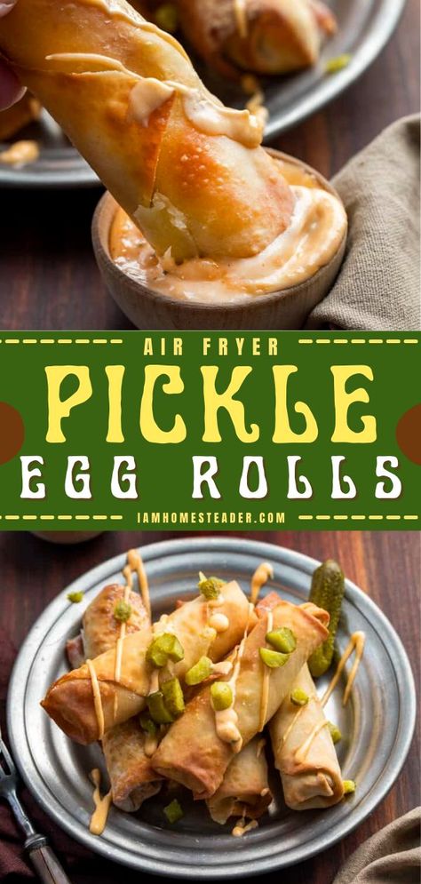 Wonton Fried Pickles, Wonton Pickle Wraps, Stuffed Pickle Egg Rolls, Cream Cheese Pickle Wontons, Pickle Egg Rolls Air Fryer, Fried Pickle Egg Rolls, Wonton Wrapped Pickles Air Fryer, Dill Pickle Egg Rolls, Things To Do With Egg Roll Wrappers