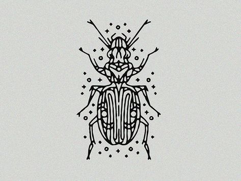 Beetle Tattoo Design, Beetle Tattoo, Character Symbols, Stag Beetle, Line Art Tattoos, Star Tattoos, Tiny Tattoos, Linocut, Line Drawing