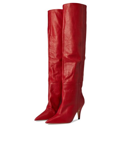 PRICES MAY VARY. Steve Madden Womens Red Leather Knee High Boots, Red Boots Outfit Black Women, Red Knee Boots, Red Boots Outfit, Red Knee High Boots, Red Boots, Wide Calf Boots, Red Heels, Shoe Fits