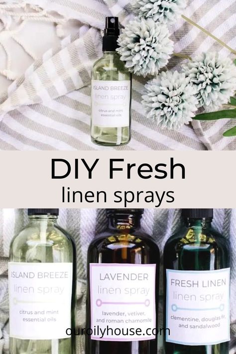 Diy Room Spray Essential Oils, Homemade Linen Spray, Linen Spray Recipe, Homemade Room Spray, Linen Spray Essential Oils, Diy Linen Spray, Essential Oil Spray Recipes, Room Spray Recipe, Lavender Linen Spray