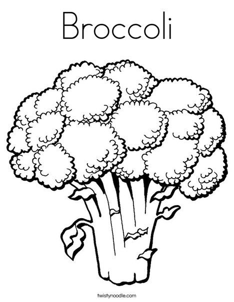 Broccoli Coloring Page - Twisty Noodle Vegetable Crafts, Vegetable Coloring Pages, Coloring Pages Nature, Food Coloring Pages, Fruit Coloring Pages, Easy Coloring Pages, Color Worksheets, Free Printable Coloring, Free Printable Coloring Pages