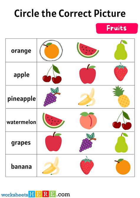 Fruits Worksheets For Kindergarten, Fruit Activity, Fruit Worksheet, Activity Worksheets For Kids, Food For Breakfast, Nigeria Fashion, Tomato Tomato, Preschool Fine Motor Activities, Fruits For Kids