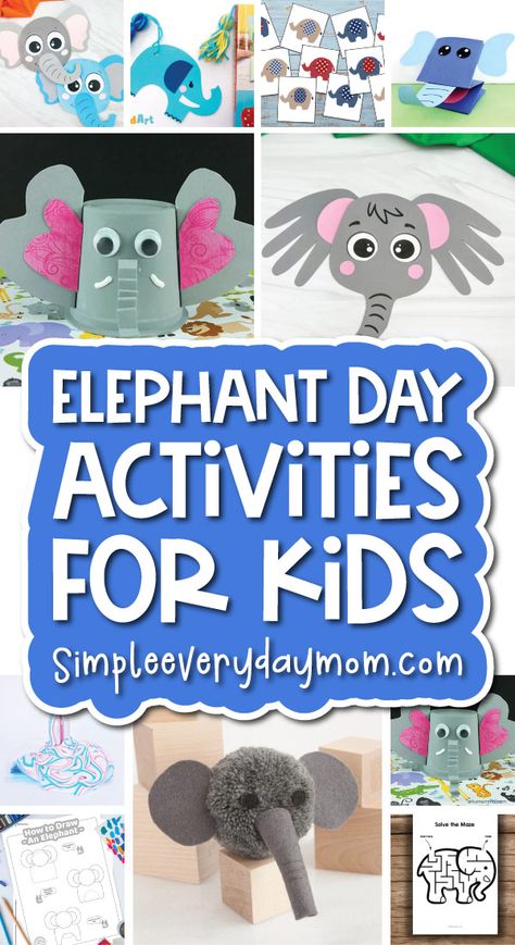 Preschool Elephant Activities, Elephant Activities For Preschool, Elephant Crafts For Preschool, Preschool Elephant Crafts, Elephant Craft, Elephant Facts, Elephant Game, Elephants Playing, Elephant Crafts