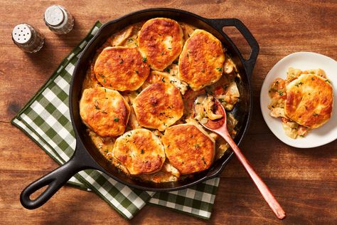 Homestyle Chicken & Biscuit Pot Pie Recipe | HelloFresh Biscuit Pot Pie Recipe, Chicken Biscuit Pot Pie, Biscuit Pot Pie, Stuffed Chicken Breast Cream Cheese, Chicken Biscuit, Chicken Pot Pies, Pot Pie Recipe, Hello Fresh Recipes, Pot Pies Recipes