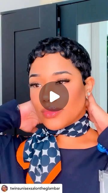 Coi Leray Short Hair, Short Hair For Black Women Natural, Pixie Cut Black Women Curly, Pin Curl Pixie Cut Black Women, Medium Length Pixie Hairstyles, Pin Curl Pixie, Pixie Cut On Natural Hair, Pixie Cut And Glasses, Twa Hairstyles Growing Out