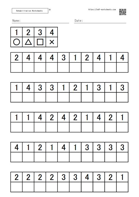 Symbol Digit Modalities Task - Rehabilitation Worksheets Attention Enhancement Worksheets, Cognitive Worksheets For Adults, Attention Worksheets For Kids, Attention And Concentration Activities, Cognitive Activities For Adults, Rehabilitation Worksheets, Attention Worksheets, Concentration Activities, Reasoning Activities