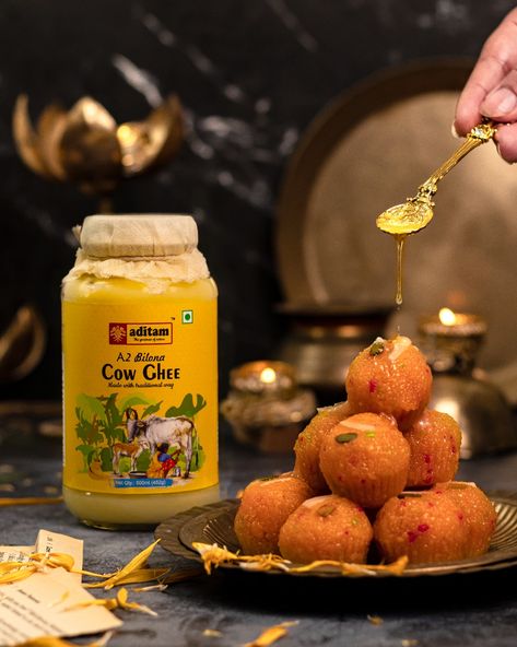 Ghee Product Photography, Indian Product Photography, Desi Ghee Creative Ads, Diwali Food Photography, Diwali Product Photography, Indian Food Photography Styling, Ghee Photography, Ghee Creative Ads, Indian Sweets Photography