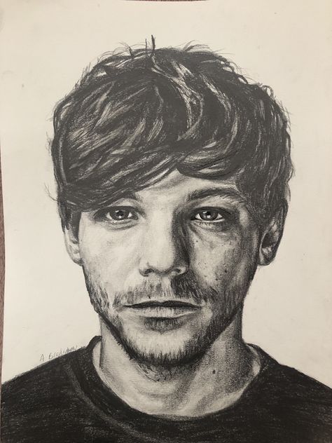 Drawing Harry Styles, Louis Tomlinson Drawing, Male Face Drawing, One Direction Drawings, One Direction Art, Celebrity Drawings, Portrait Sketches, Nature Art Painting, Pencil Art Drawings