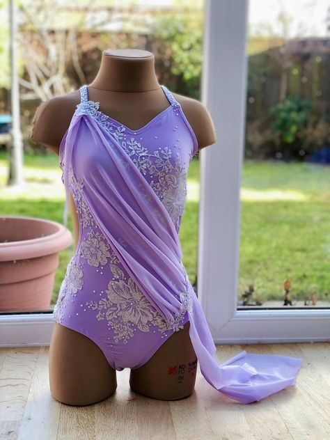 Purple Lyrical Costumes, Pretty Dance Costumes Lyrical, Purple Dance Costumes Lyrical, Rapunzel Dance Costume, Custom Dance Costumes Lyrical, Contemporary Solo Costume, Lyrical Solo Costumes, Purple Dance Costumes, Dance Competition Outfits