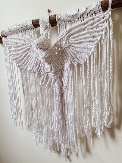 Excited to share this item from my #etsy shop: Macrame Pattern, Macrame Bird, Wings II Dove II Intermediate Macrame Pattern, Tutorial PDF Pattern Macrame Angel Wings Tutorial, Lion Macrame, Angel Wings Tutorial, Macrame Bird, Macrame Angel Wings, Macrame Angel, Macrame Owl, Macrame Wall Hanging Diy, Macrame Wall Hanging Patterns