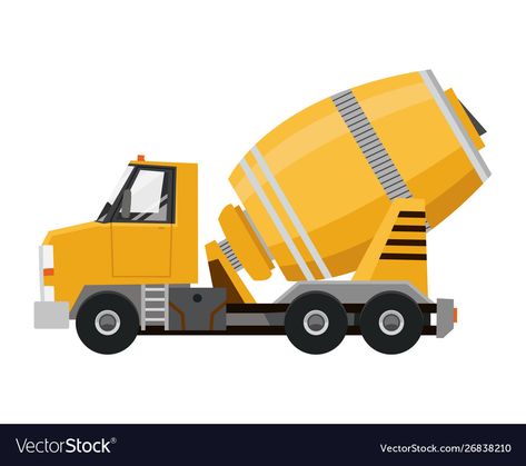 Yellow Truck, Concrete Mixer Truck, Car Animation, Transportation Activities, Construction Cake, Construction Theme Party, Truck Theme, Tractor Birthday, Construction Vehicle