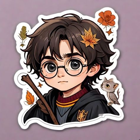 Harry Potter Sticker, Stickers Harry Potter, 50 Tattoo, Harry Potter Cartoon, Harry Potter Painting, Harry Potter Stickers, Sticker Design Inspiration, Harry Potter Disney, Desain Quilling