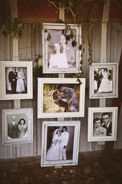 Yes!  I've wanted to do this for ages, photos of the parents' and grandparents' weddings. Wedding Pictures, Weddings, Wall