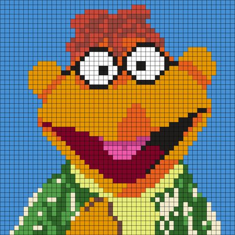 Muppets Perler Beads, Muppets Cross Stitch, Muppet Crochet, Native Beading Patterns, Square Grid, Fraggle Rock, Pony Bead Patterns, Kandi Patterns, The Muppets